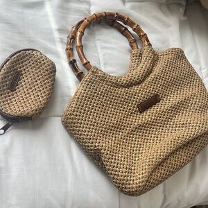 Vacation bamboo bag with coin pouch 🌴